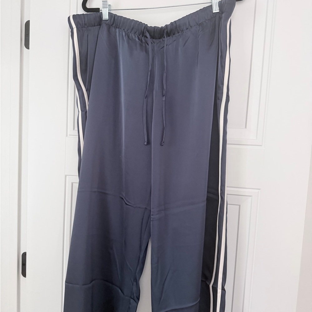 GAP Navy Drawstring Waist Satin Pants